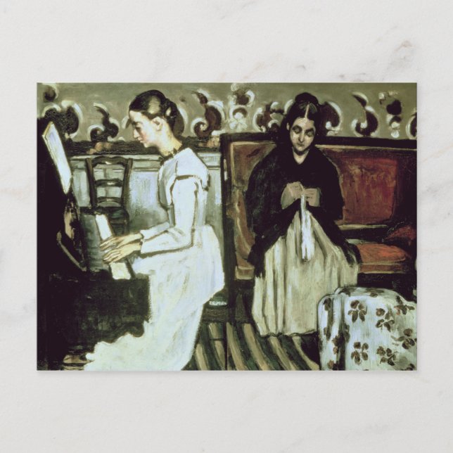 Cartão Postal Menina no piano, 1868-69 de Paul Cezanne | (Frente)