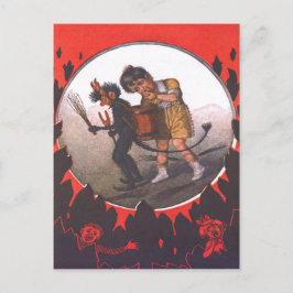 Cartão Postal Menina Roubando Maçã do Krampus
