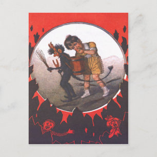 Cartão Postal Menina Roubando Maçã do Krampus