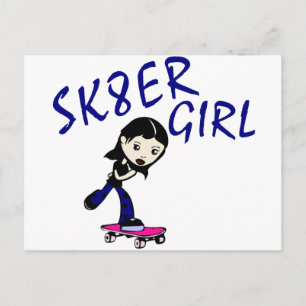 Cartão Postal menina sk8er