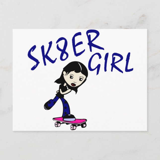 Cartão Postal menina sk8er (Frente)