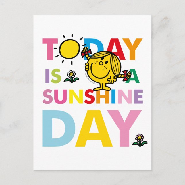 Cartão Postal Menina Sunshine | Hoje é um dia de sol (Frente)