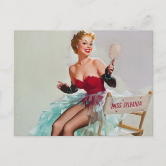 Cartão Postal Menina Sylvania Pin-Up Girl