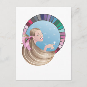 Cartão Postal Menina tipo verão com paleta