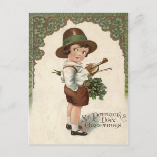 Cartão Postal Menina Trevo de Violino