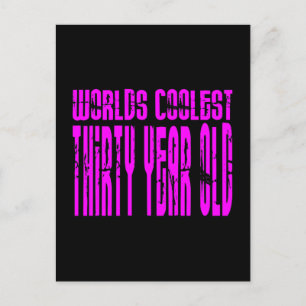 Cartão Postal Meninas aniversário de 30 anos Mundos Rosa Mais Co
