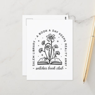 Cartão Postal Meninas bruxas do clube de amantes de livros lendo