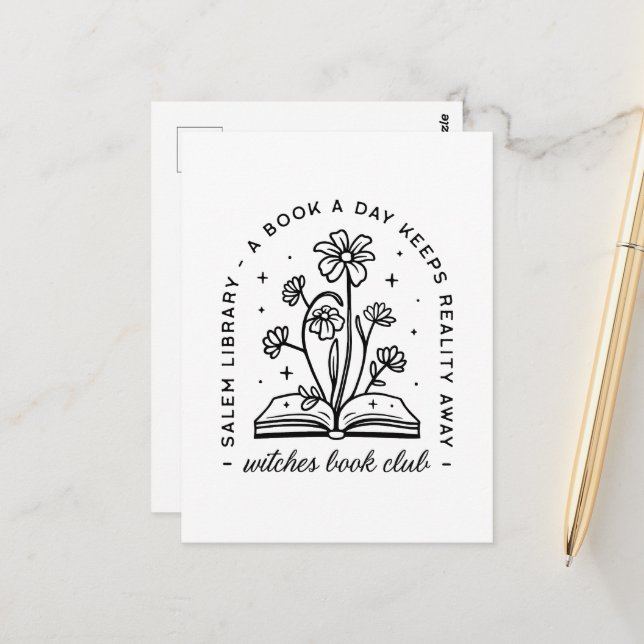 Cartão Postal Meninas bruxas do clube de amantes de livros lendo (Frente/Verso In Situ)