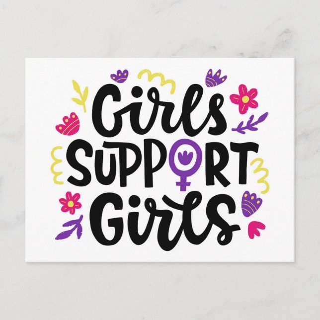 Cartão Postal Meninas de Suporte a Meninas (Frente)