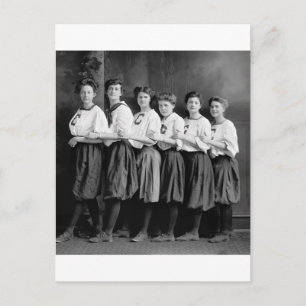 Cartão Postal Meninas em Bloomers, início dos anos 1900