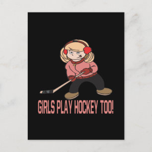 Cartão Postal Meninas Jogam Hockey Também