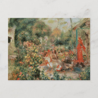 Cartão Postal Meninas jovens em um jardim - Pierre Auguste Renoi