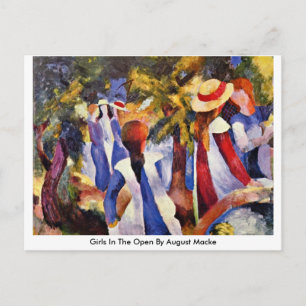 Cartão Postal Meninas No Aberto Por August Macke