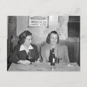 Cartão Postal Meninas no Bar, 1940