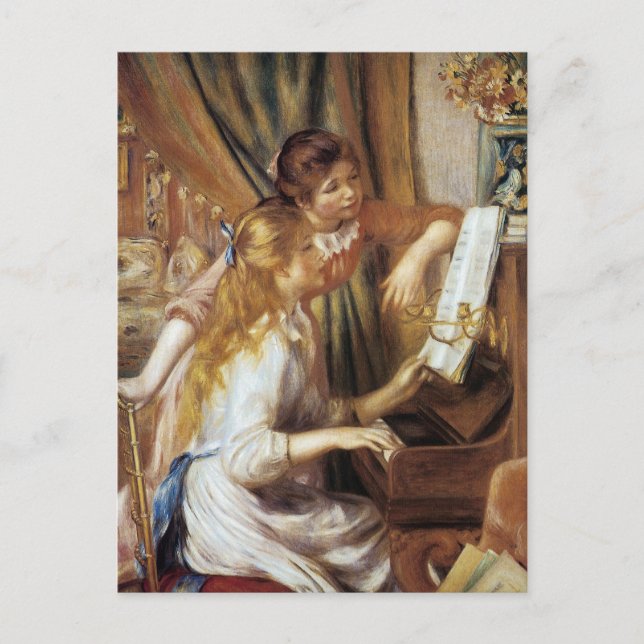 Cartão Postal Meninas no Piano (Frente)