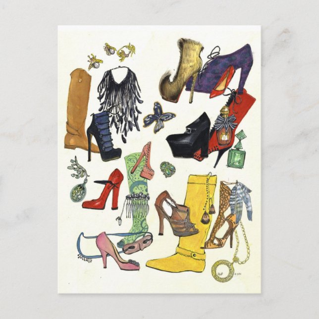 Cartão Postal Meninas, precisam de um novo par? Belos Calçados! (Frente)