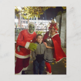 Cartão Postal Menino com Grinch e Cindy Lou Quem