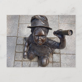 Cartão Postal Menino de Bronze com Telescópio Jardim Botânico da
