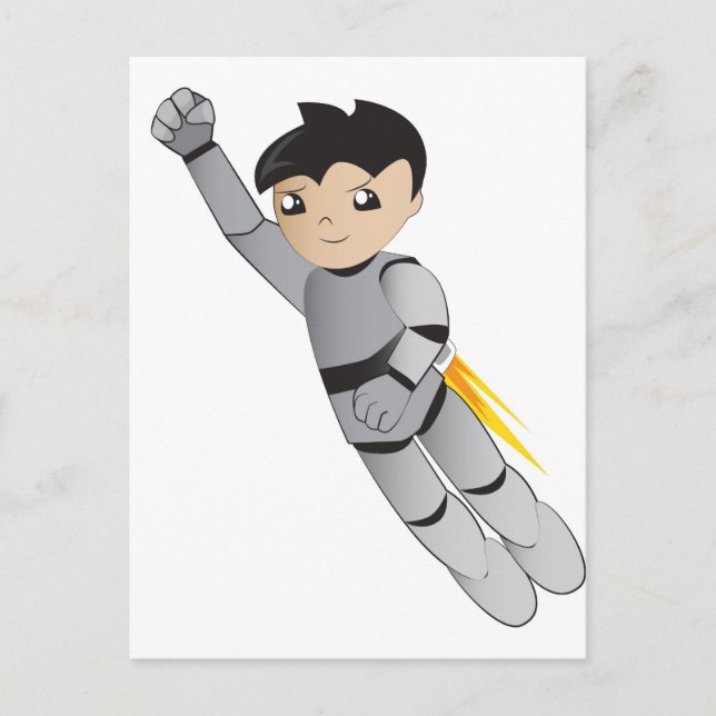 Cartão Postal Menino do robô (Frente)