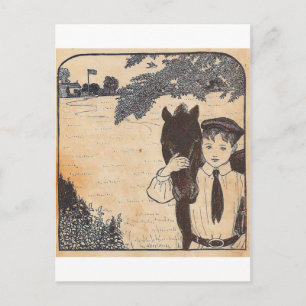 Cartão Postal Menino e cavalo