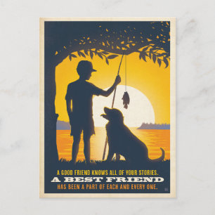 Cartão Postal Menino e Seu Cachorro
