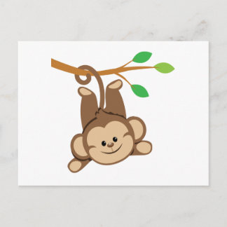 Cartão Postal Menino Macaco Balançando