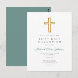 Cartão Postal Menino Religioso Elegante Primeira Comunhão