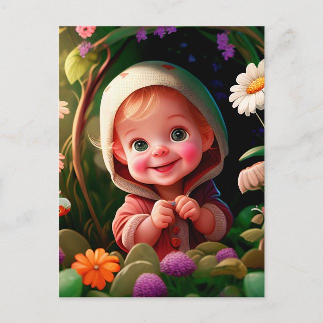 Cartão Postal Menino Sorridente 3d (Frente)