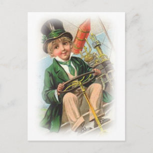 Cartão Postal Menino Vintage do Dia de São Patrício