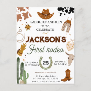 Cartão Postal Meninos Meu Primeiro primeiro aniversario Rodeio