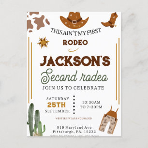 Cartão Postal Meninos Não São Meu Primeiro Rodeio Caubói Anivers