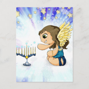 Cartão Postal Menorah Angel