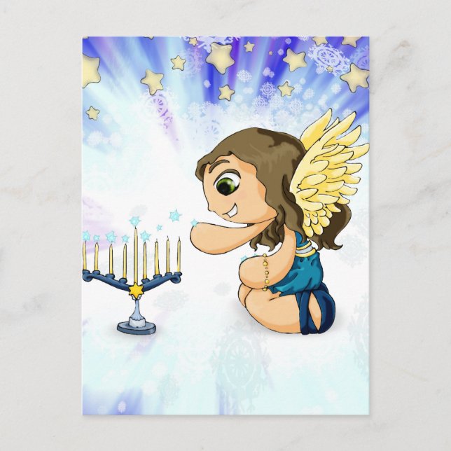 Cartão Postal Menorah Angel (Frente)