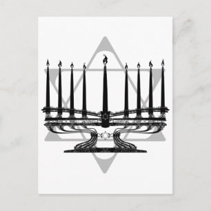 Cartão Postal Menorah e estrela