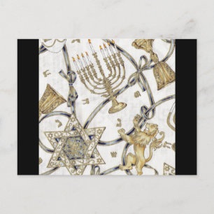 Cartão Postal Menorah Hannukah