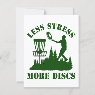 Cartão Postal Menos stress Mais Discos Vintage Disc Golf