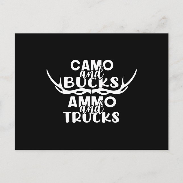 Cartão Postal Mens Engraçados Caçando Camisas de Humor para Home (Frente)