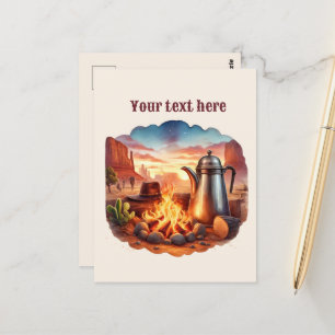 Cartão Postal Mensagem de adição do legal Western Bonfire