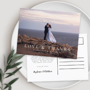 Cartão Postal Mensagem de Amor e Agradecimento para Fotos de Cas