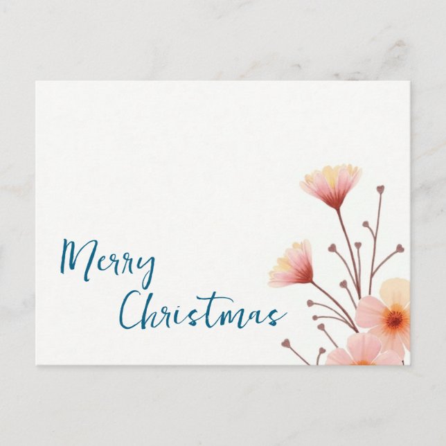 Cartão Postal Mensagem de Ano Novo da Família Feliz Natal (Frente)