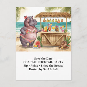 Cartão Postal Mensagem de boas-vindas da Festa de Cocktail HIPPO