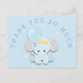 Cartão Postal Mensagem de Endereço de Elefante Azul-Cento Obriga