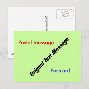 Cartão postal - Mensagem de texto original