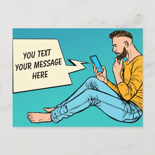 Cartão Postal Mensagem de Texto Personalizada (Frente)