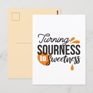 Cartão Postal Mensagem de vida positiva - Transformando azedo em