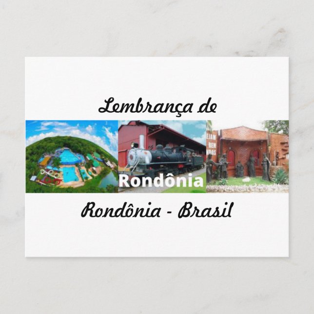 Cartão Postal Mensagem postal de Rondônia Brasil (Frente)