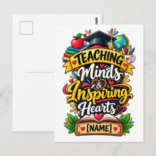 Cartão Postal Mentes de Ensino e Corações Inspiradores Inspirado