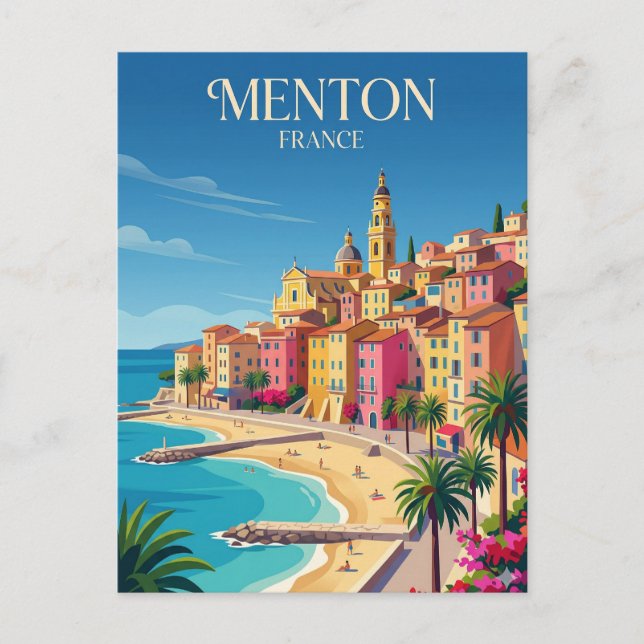 Cartão Postal Menton França (Frente)