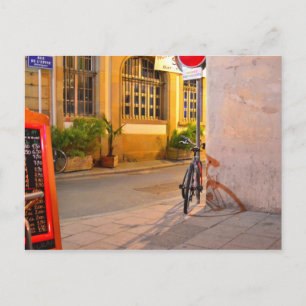Cartão Postal Menu, Bicicleta, Shadow France fora de um restaura