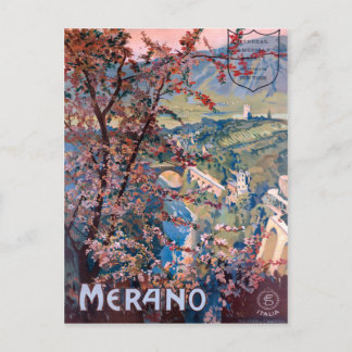Cartão Postal Merano Itália Vintage Poster de viagens italiano